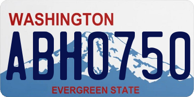 WA license plate ABH0750