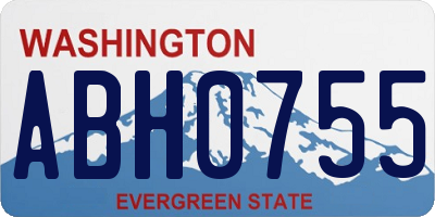 WA license plate ABH0755