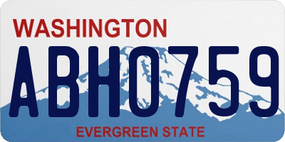 WA license plate ABH0759