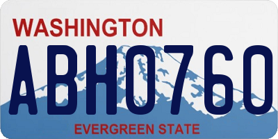 WA license plate ABH0760