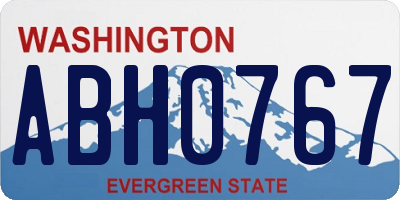 WA license plate ABH0767