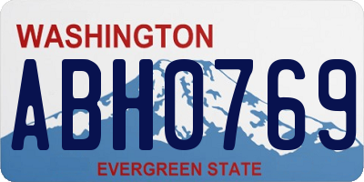 WA license plate ABH0769