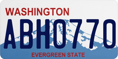 WA license plate ABH0770
