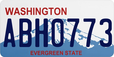 WA license plate ABH0773