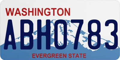 WA license plate ABH0783