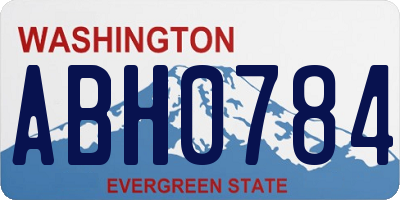 WA license plate ABH0784