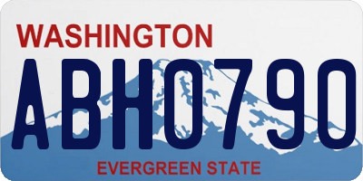 WA license plate ABH0790