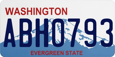 WA license plate ABH0793