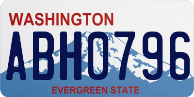 WA license plate ABH0796