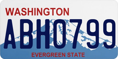 WA license plate ABH0799