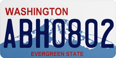 WA license plate ABH0802