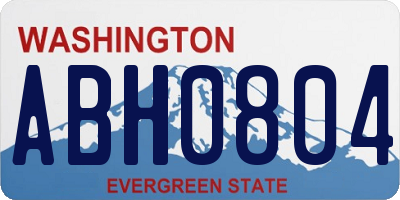WA license plate ABH0804