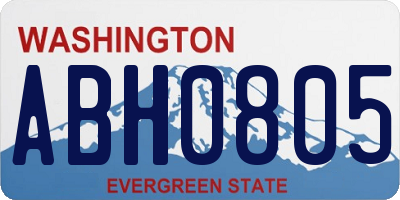 WA license plate ABH0805