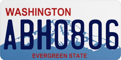 WA license plate ABH0806