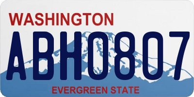 WA license plate ABH0807