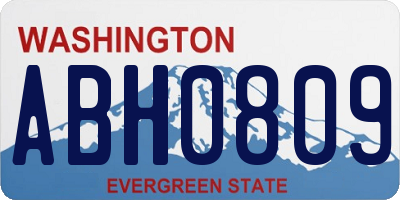 WA license plate ABH0809