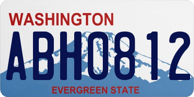 WA license plate ABH0812