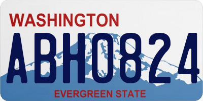 WA license plate ABH0824