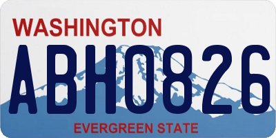 WA license plate ABH0826