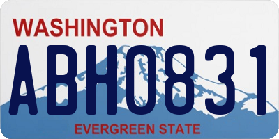 WA license plate ABH0831