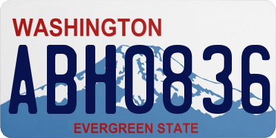 WA license plate ABH0836
