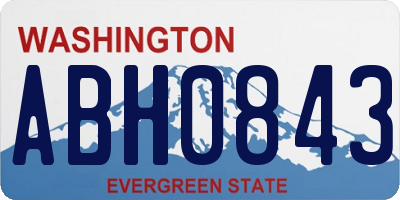WA license plate ABH0843