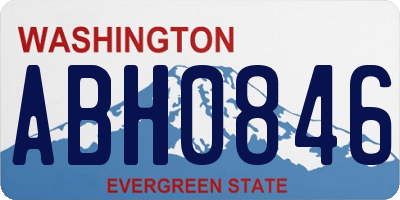 WA license plate ABH0846