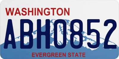 WA license plate ABH0852
