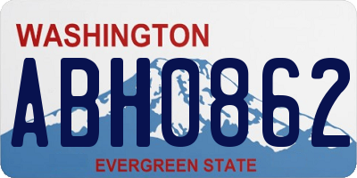 WA license plate ABH0862