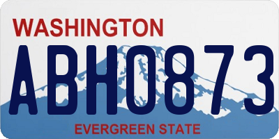 WA license plate ABH0873