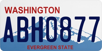 WA license plate ABH0877