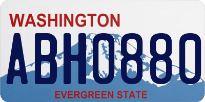 WA license plate ABH0880