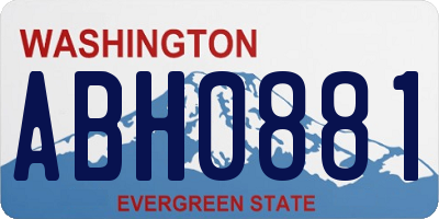 WA license plate ABH0881