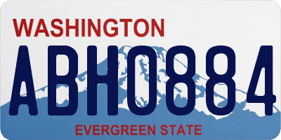 WA license plate ABH0884