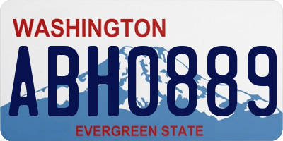 WA license plate ABH0889