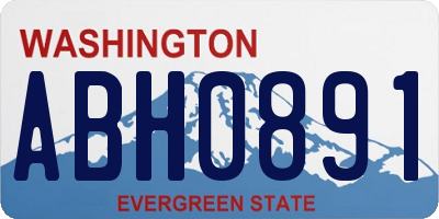 WA license plate ABH0891