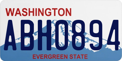 WA license plate ABH0894