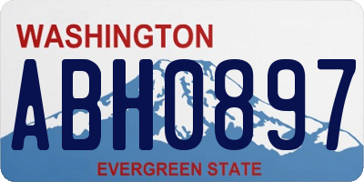 WA license plate ABH0897