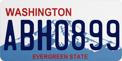 WA license plate ABH0899