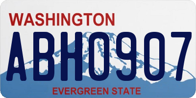 WA license plate ABH0907