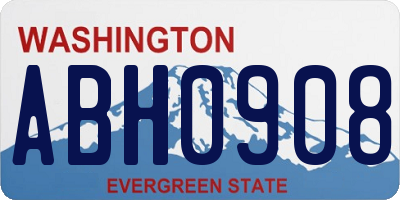 WA license plate ABH0908