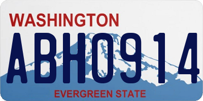 WA license plate ABH0914