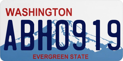WA license plate ABH0919