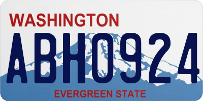 WA license plate ABH0924