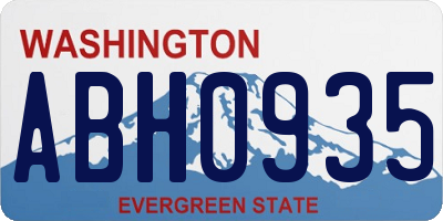 WA license plate ABH0935