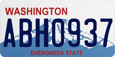WA license plate ABH0937