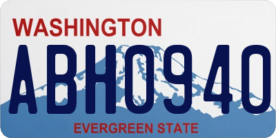 WA license plate ABH0940