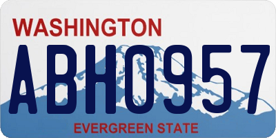 WA license plate ABH0957