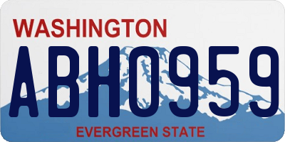 WA license plate ABH0959