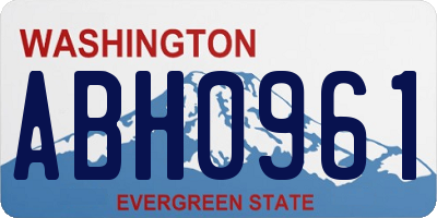 WA license plate ABH0961